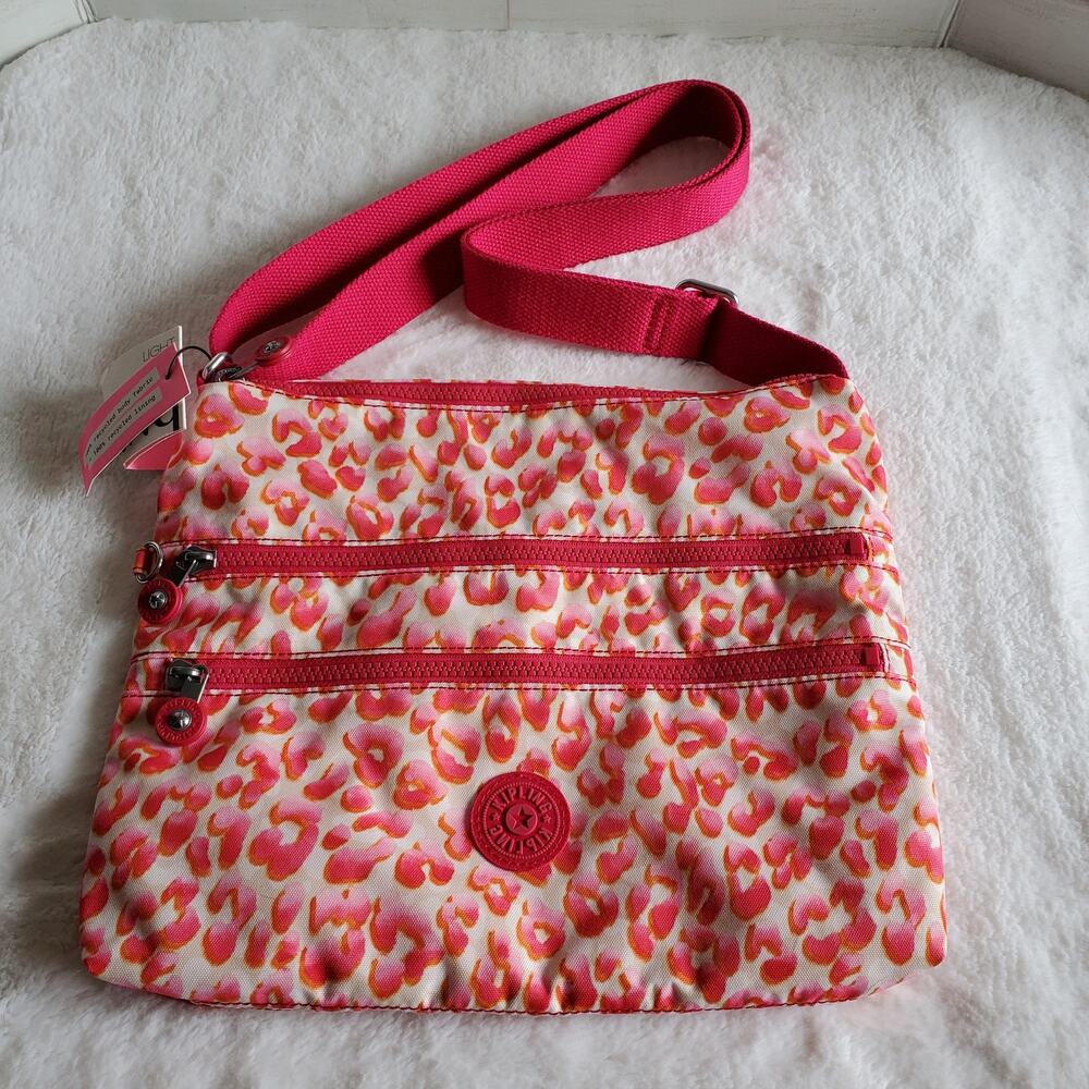 Kipling Alvar Crossbody Bag Latin Cheetah Print Read Description